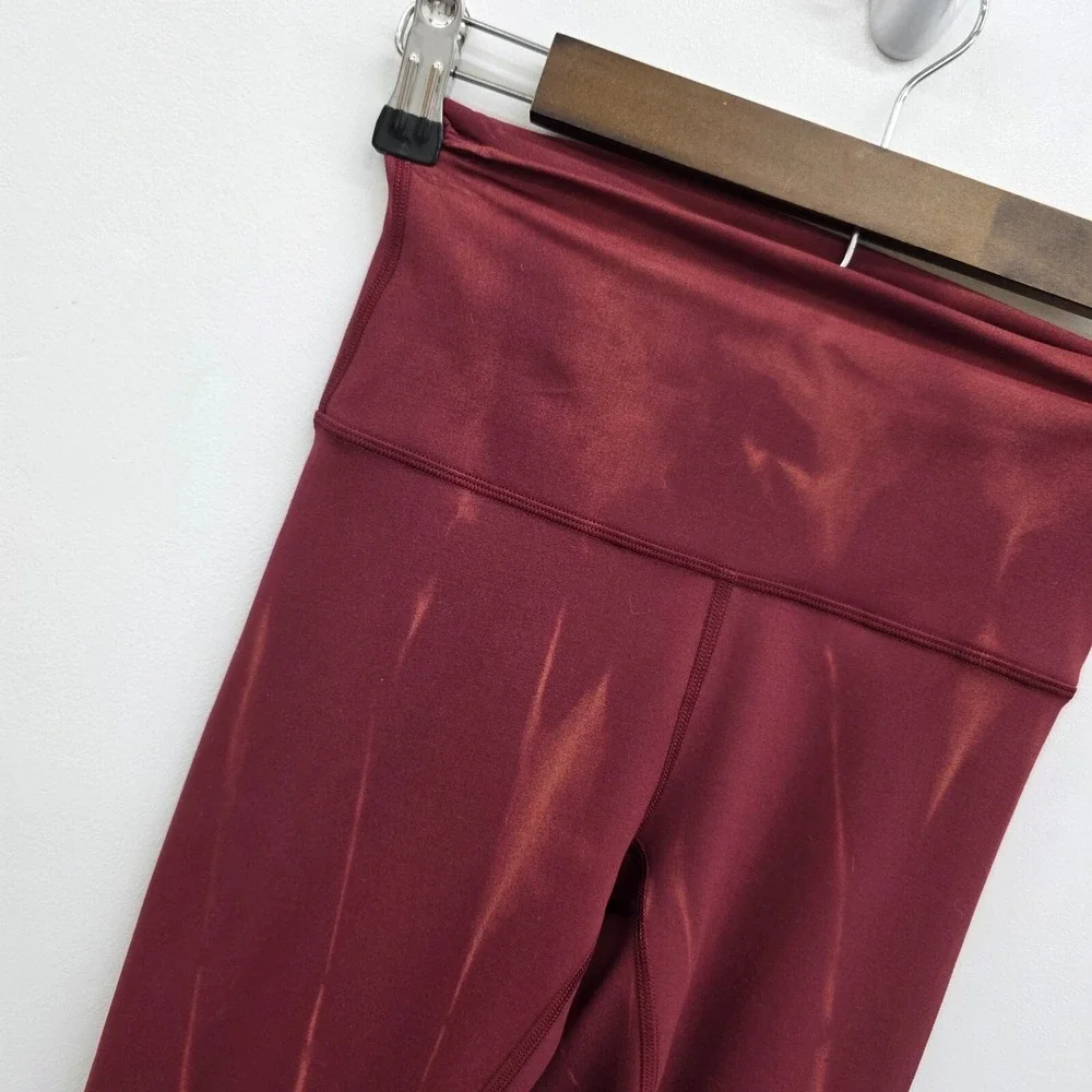 Lululemon Wunder Train Womens 2 Burgundy High Rise Leggings‎ Everlux Yoga Pants